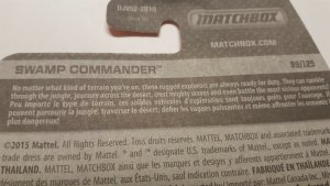 Matchbox Toy Car #99 Swamp Commander