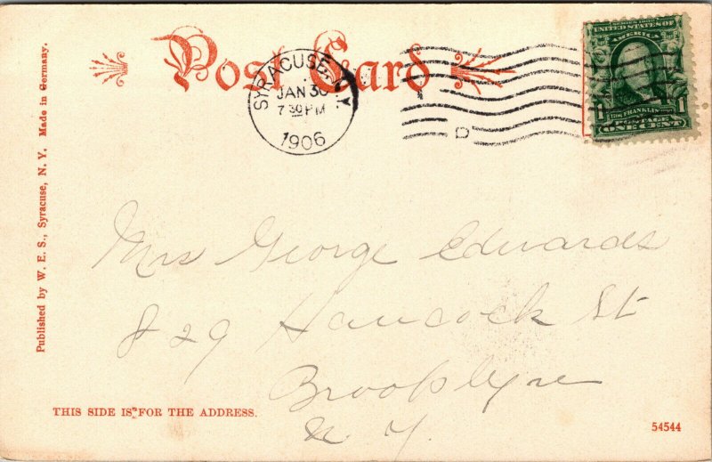 Vtg 1906 Washington & Salina Street Railroad Train Syracuse New York NY Postcard