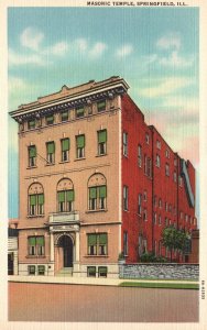 Masonic Temple Building Landmark Springfield Illinois IL Vintage Postcard