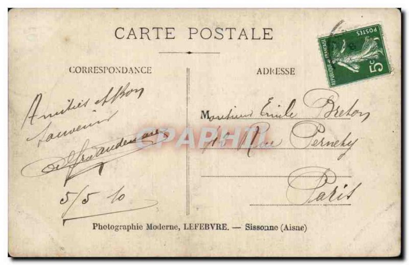 Old Postcard PHOTO CARD Army Soldiers Camp of Sissonne