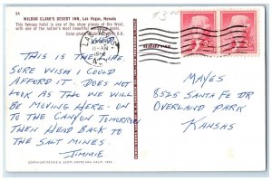 1956 Wilbur Clark's Desert Inn Hotel And Pool Las Vegas Nevada NV Postcard