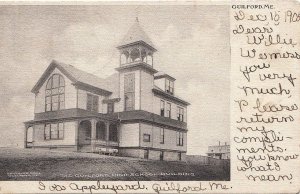 Postcard The Guilford High School Building Guilford ME