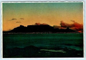 CAPE TOWN, South Africa ~ Panorama TABLE MOUNTAIN at Night 4x6 Postcard