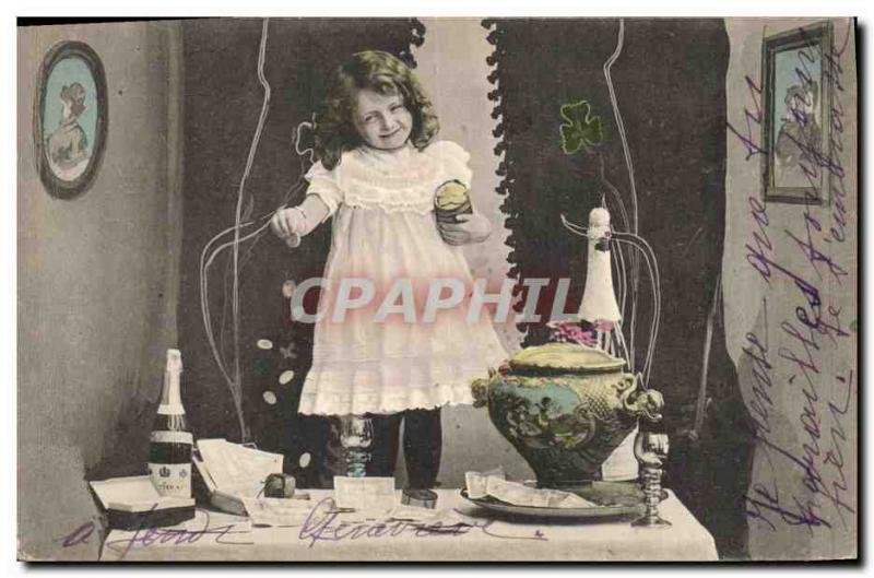 Postcard Champagne Old Child