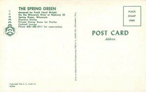 Multiview Postcard The Spring Green Frank Lloyd Wright Designesd Restaurant WI