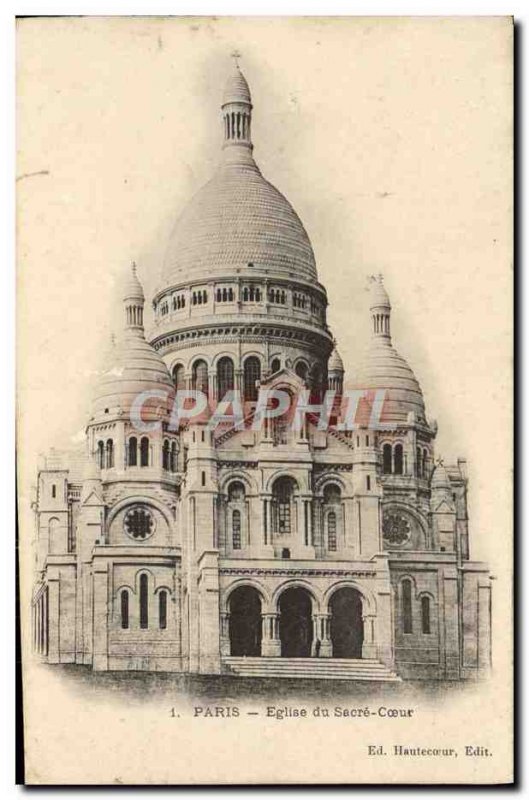 Old Postcard From Paris Sacre Coeur Church