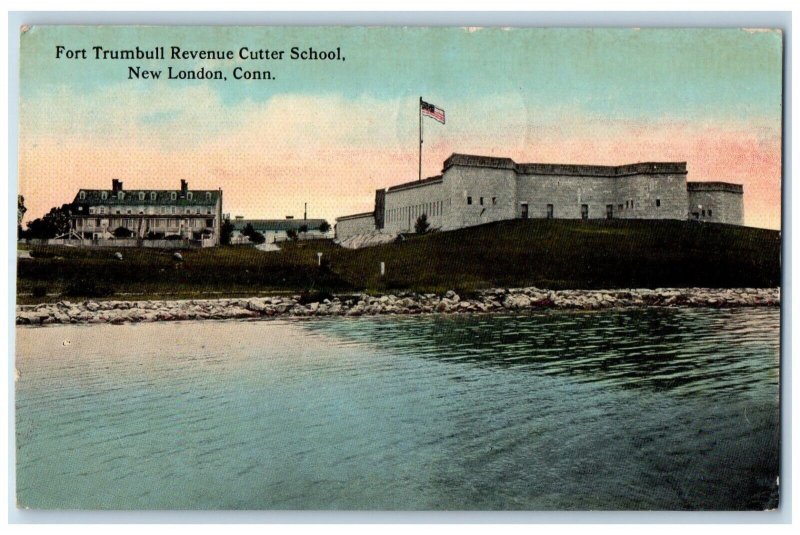 1913 Fort Trumbull Revenue Cutter School New London Connecticut Vintage Postcard