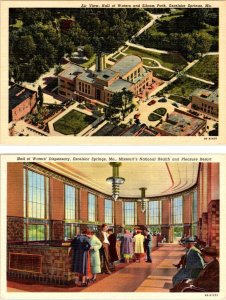 2~Postcards Excelsior Springs, MO Missouri HALL OF WATERS & DISPENSARY INTERIOR