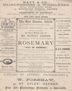 Longburton Dorset 1896 Victorian Theatre Programme