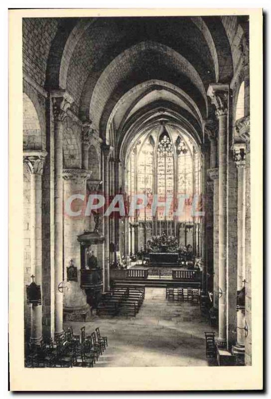 Old Postcard Cite Carcassonne Saint Nazaire Basilica Nef