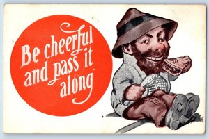 Clayton New Jersey NJ Postcard Hobo Be Cheerful And Pass It Along 1914 Antique