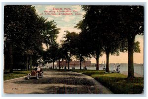 1913 Seaside Park Locomobile Co. Dirt Road Classic Car Bridgeport CT Postcard