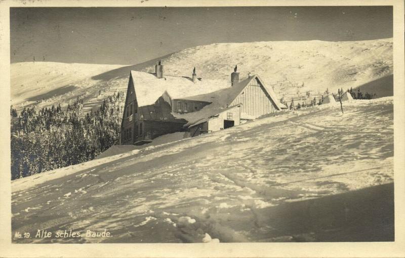 poland, Alte Schles. Baude, Riesengebirge (1926) Bahnpost Zug 1398