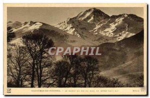 Old Postcard Bagneres de Bigorre Massif Pic du Midi in Winter