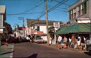 Provincetown Mass MA Cape Cod Busy Street Scene Vintage Postcard