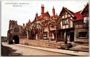 Leicester's Hospital Warwick England Medieval Courtyard Architecture Postcard