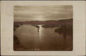 Sunset on Nile River - Luxor in Message c1910 Real Photo Postcad