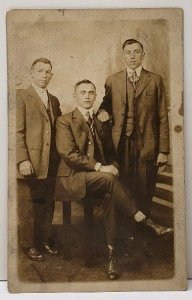 RPPC Tree Distinguished Gentlemen Possibly Brothers c1907 Postcard E17