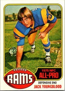 1976 Topps Football Card Jack Youngblood Los Angeles Rams sk4639