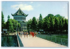 c1950's Swimmers Walking in Bridge People's Republic of China Unposted Postcard