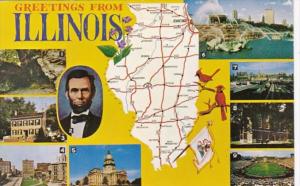 Greetings From Illinois With Map