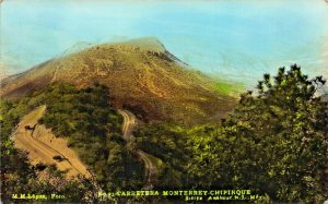 CHIPINQUE MONTEREY MEXICO~CARRETERA~1940 COLOR REAL PHOTO POSTCARD