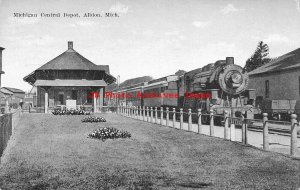 MI, Albion, Michigan, Michigan Central Depot Railroad Station, Train, 1926 PM 