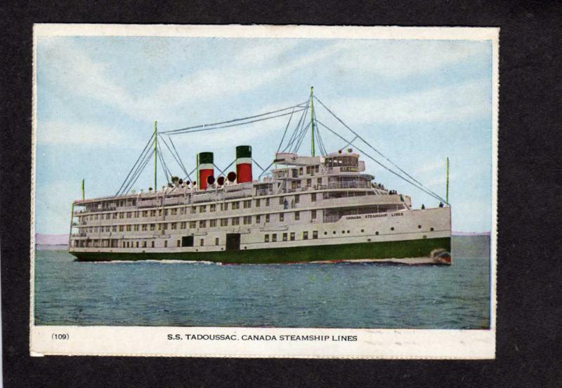 QC SS Tadoussac Steamer Steamship Steam Ship Quebec Canada Carte Postale