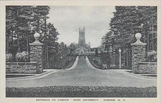 North Carolina Durham Entrance To Campus Duke University Albertype