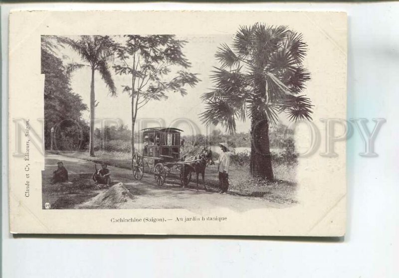 481075 French Indochina Vietnam Saigon taxi horse-drawn carriage Vintage