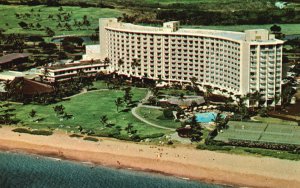 Vintage Postcard Maui Surf Kaanapali Beach Golf Courses Tennis Club Maui Hawaii