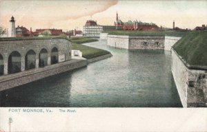 VA Fort Monroe Virginia-The Stone Moat Flag Tower Cupola-Vintage Postcard A17