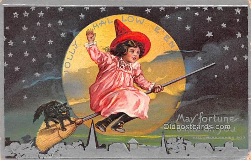 Halloween Post Card Old Vintage Antique 1910