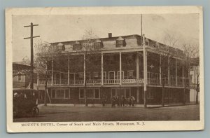 MATASQUAN NJ MOUNT'S HOTEL CORNER OF SOUTH & MAIN STREET ANTIQUE POSTCARD