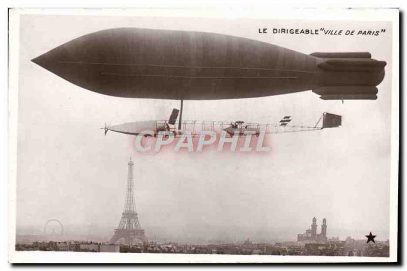 Old Postcard Aviation Zeppelin Airship City of Paris