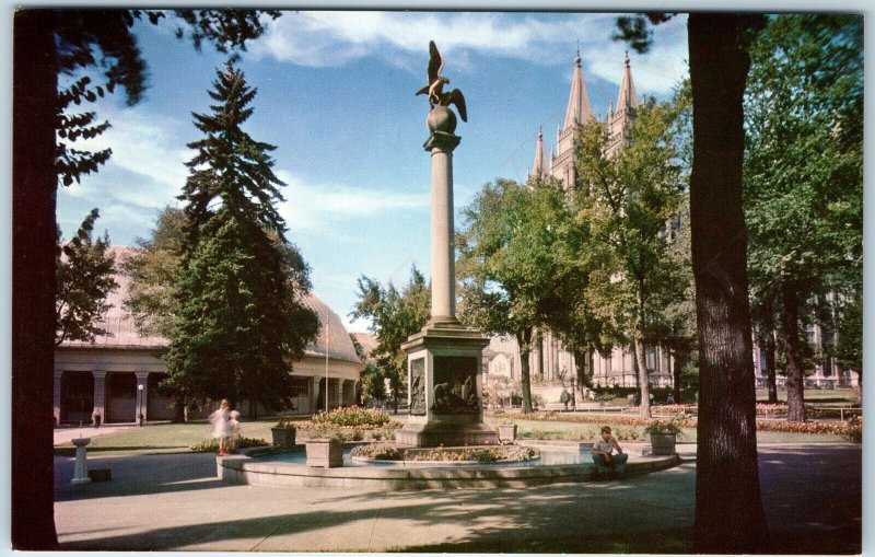 c1950s Salt Lake City Utah Sea Gull Monument Temple Square Kodachrome Photo A227