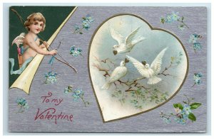 John Winsch Valentine Postcards Lot of 4 Cupid Sailor Doves