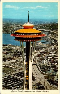 Vtg 1960s Space Needle Seattle Washington WA Unused Chrome Postcard