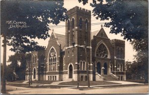 RPPC Methodist Episcopal Church, DeKalb IL Vintage Postcard V74