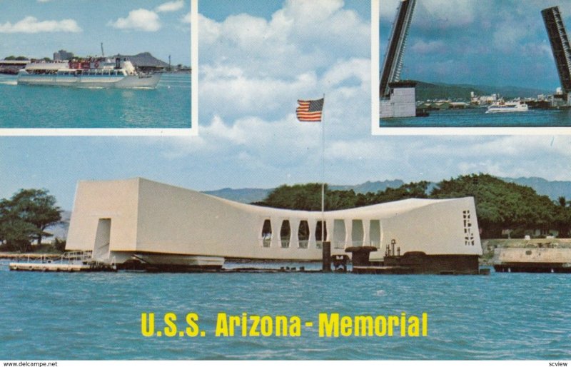 HONOLULU, Hawaii, 50-60s; U.S.S. Arizona-Memorial, Machado's Pearl Harbor Cru...