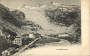 Switzerland Glacier Rhonegletscher & Hotel c1905 Postcard