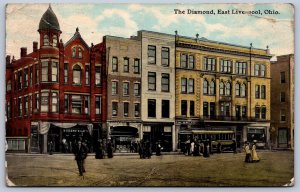 K26/ East Liverpool Ohio Postcard c1910 The Diamond Stores Trolley 257