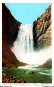 Yellowstone National Park Great Falls From Below Haynes Photo