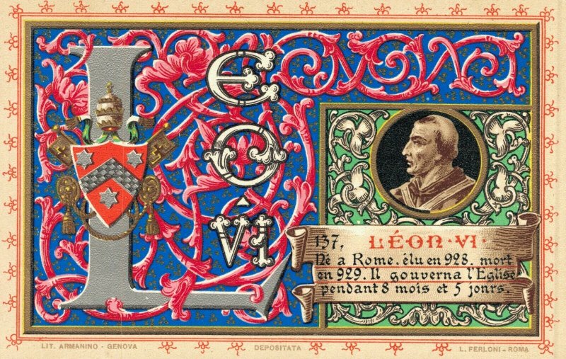 Religion The Vatican City Art Postcard Pope Léon VI (Leo) 06.04