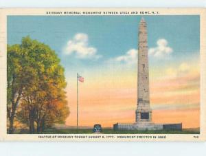 Linen MONUMENT SCENE Oriskany - Near Rome & Utica New York NY F2665