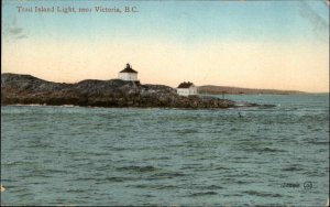 Victoria British Columbia BC Trail Island Light Lighthouse c1910 Postcard
