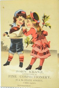 1870's-80's John Kranz, Fine Confectionery, Chicago Victorian Trade Card P64