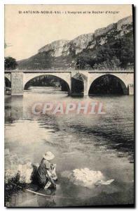 Postcard Old Saint Antonin Noble Val Aveyron and the Rock of Anglar