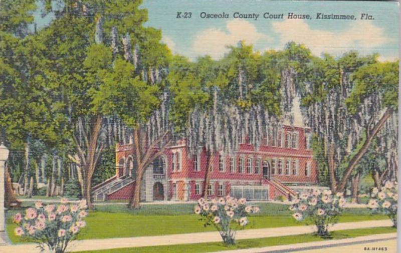 Florida Kissimmee Osceola County Court House 1956 Curteich