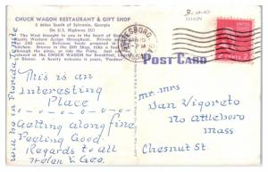 1954 Chuck Wagon Restaurant & Gift Shop, Sylvania, GA Postcard